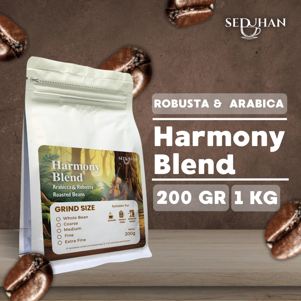 

SEDUHAN - Biji Kopi Robusta & Arabica Harmony Blend Full Wash (Roasted Beans)