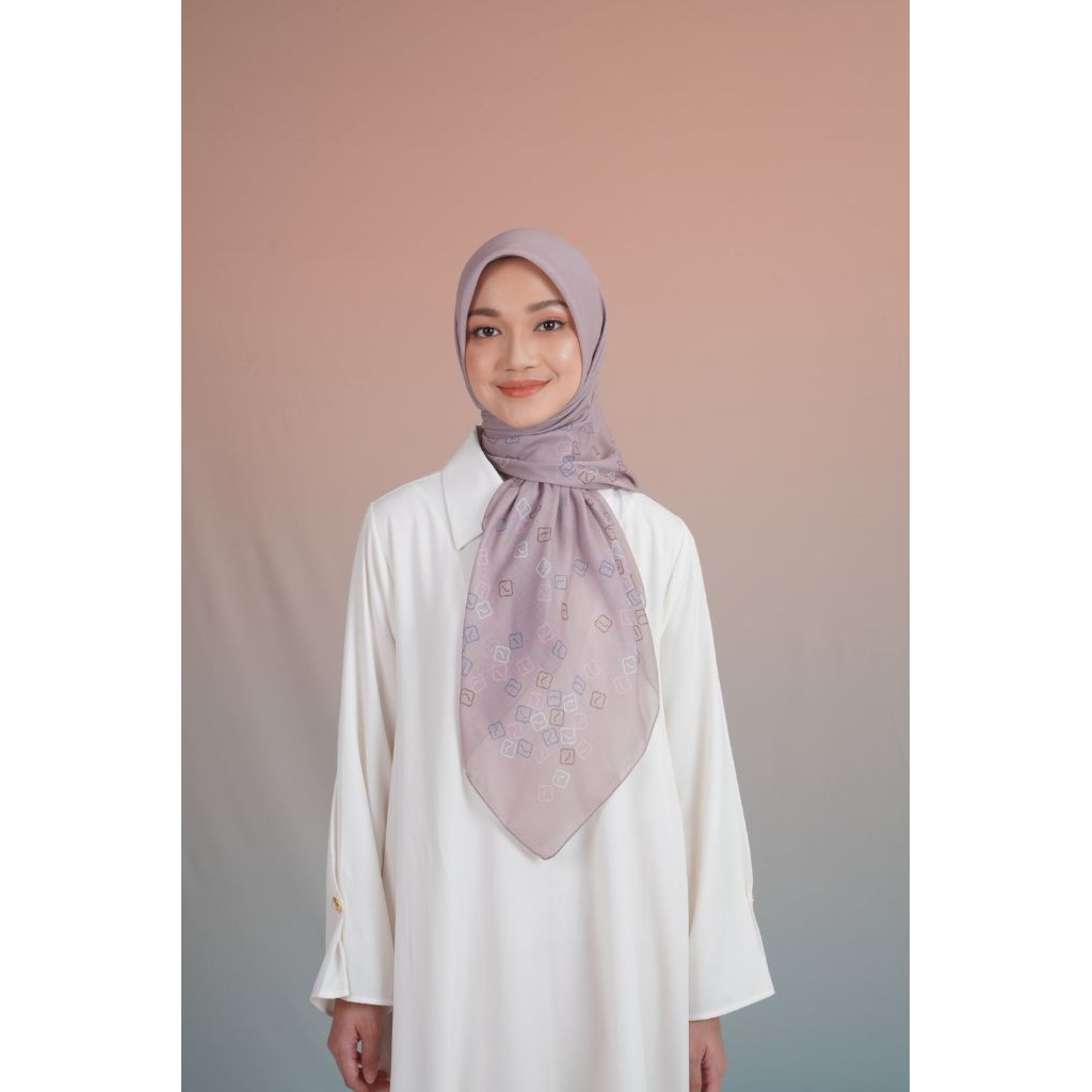 Elzatta Irregular L Square Jilbab Segi empat Motif Terbaru Hijab Square voal Plat L Kerudung Muslim 