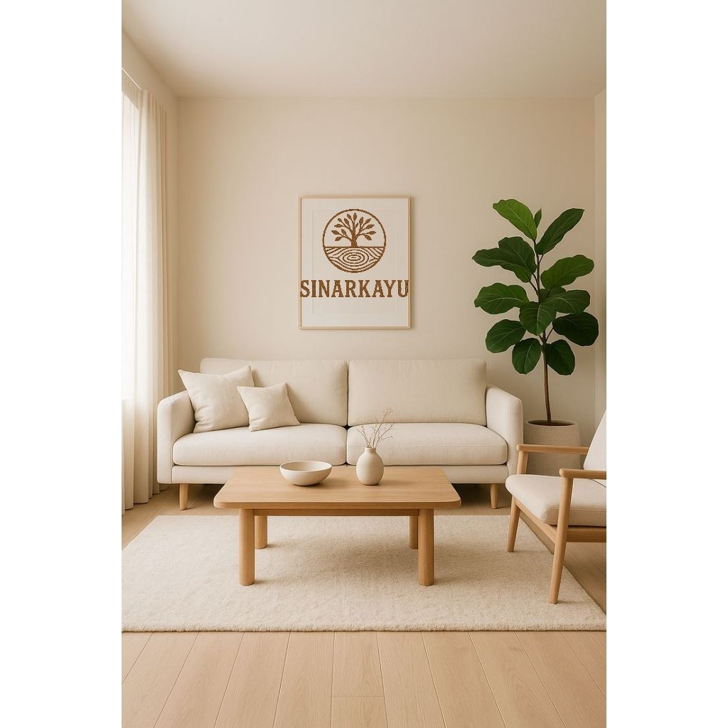 meja ruang tamu aesthetic minimalis meja lesehan kayu