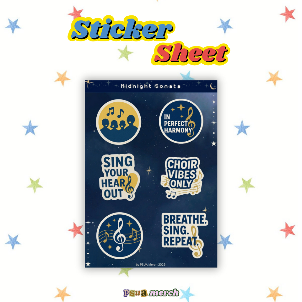 

[NEW ITEM!] Sticker Sheet Midnight Sonata by PSUA Merch