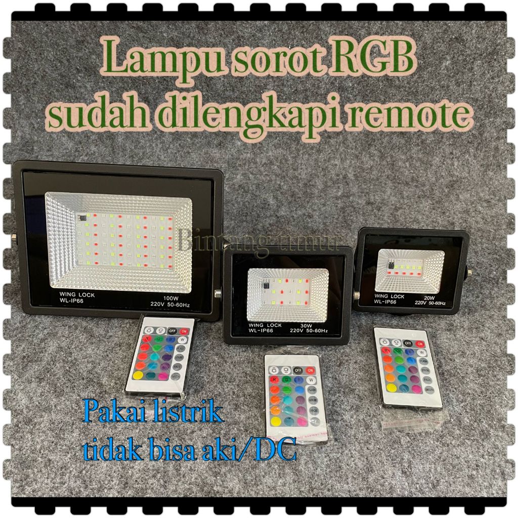 lampu led sorot tembak floodlight lampu outdoor LED RGB/Lampu sorot RGB REMOTE