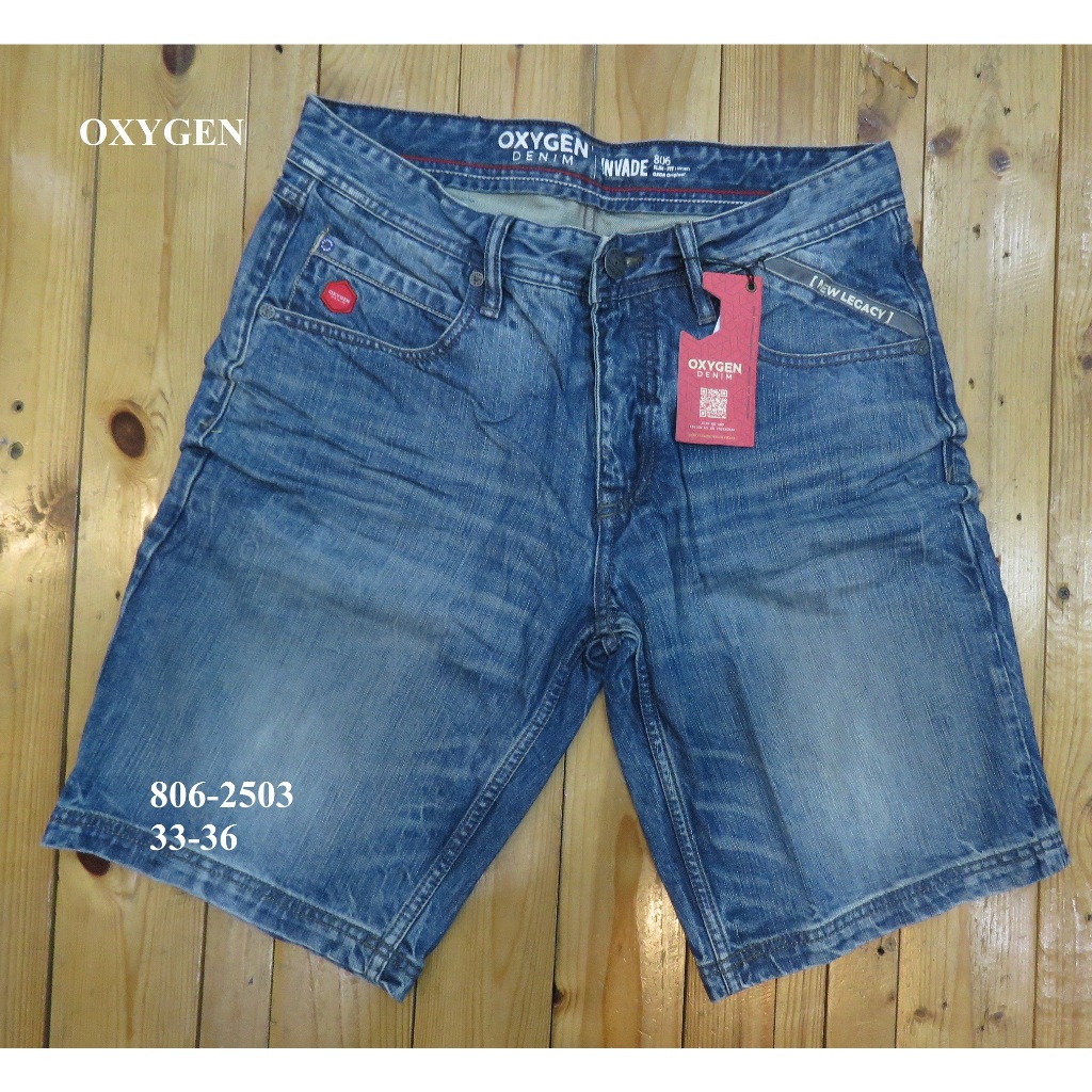 CELANA JEANS/DENIM PENDEK PRIA SLIM FIT BRAND ORI MEREK OXYGEN ART : 806-2503 PRICE Rp.502.900