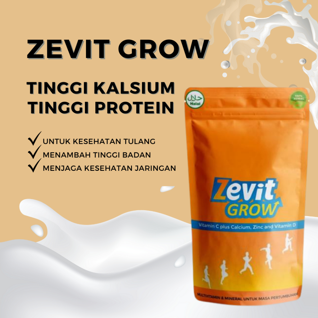 TERLARIS ZEVIT GROW SUSU PENINGGI BADAN - Peninggi Badan Cepat dan Efektif / Zevit Grow Suplemen Oba