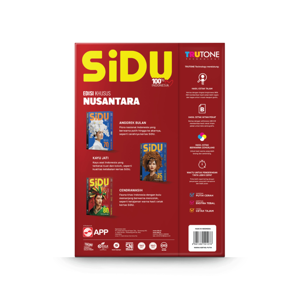 

Kertas HVS A4 80 GSM SINAR DUNIA (SIDU)