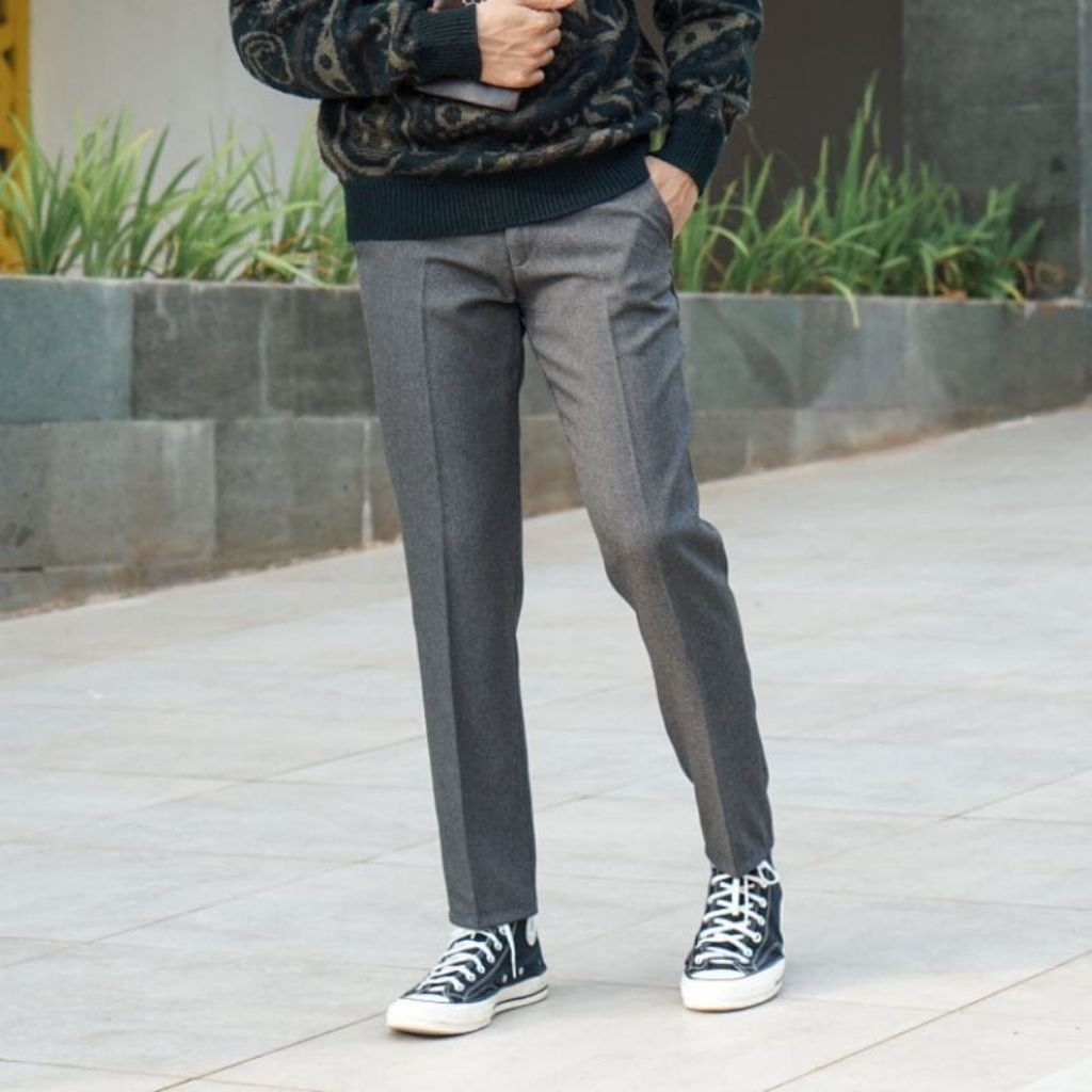 CELANA KANTOR FORMAL PRIA SLIMFIT BAHAN DASAR KAIN WOL