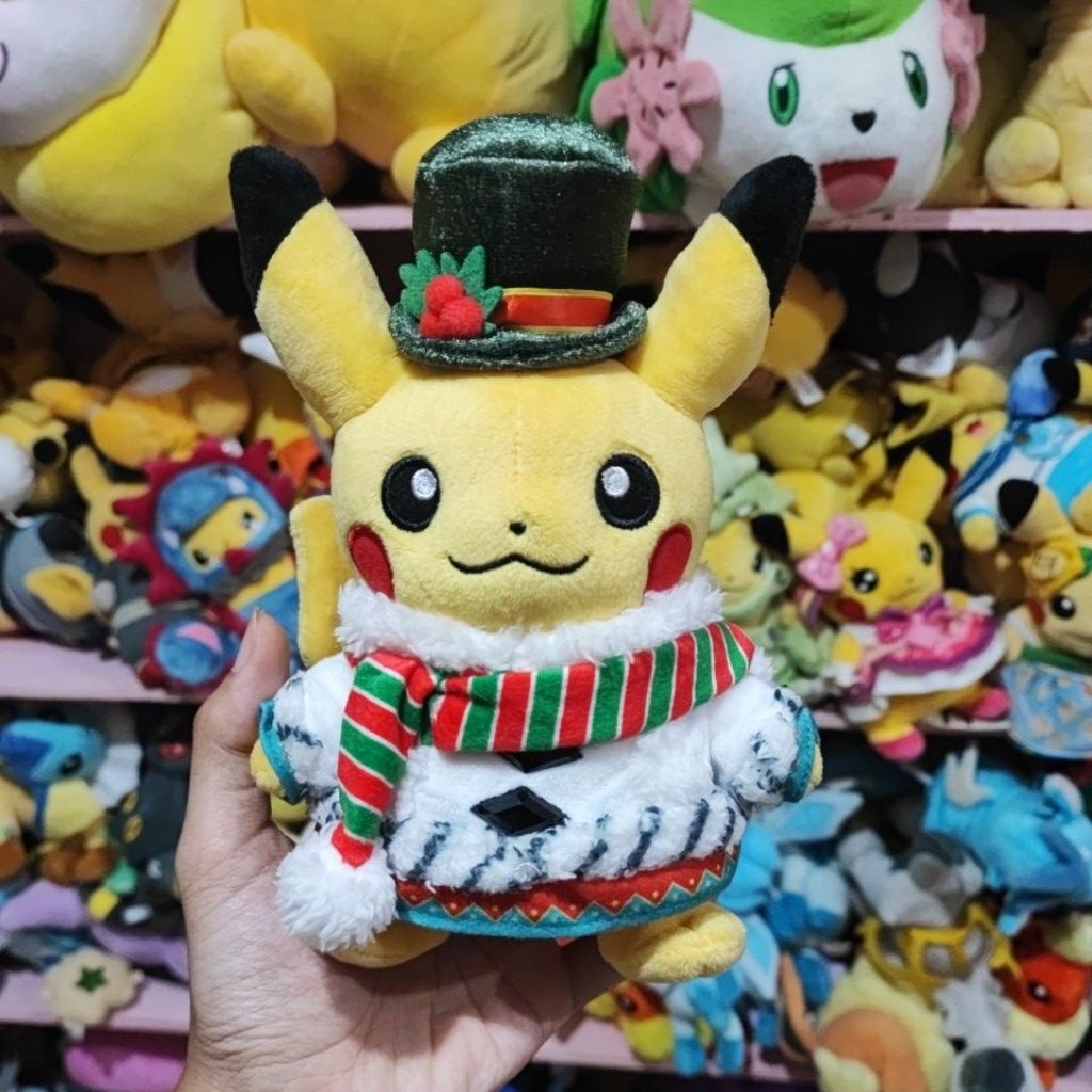 Boneka Pokemon Pikachu Christmas Wonderland Original Pokemon Center 2020