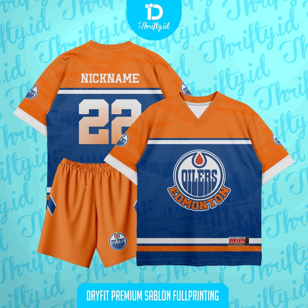 Jersey Baju Wanita/Pria OILERS EDMONTON Custem GRATIS NAMA DAN NO PUNGGUNG