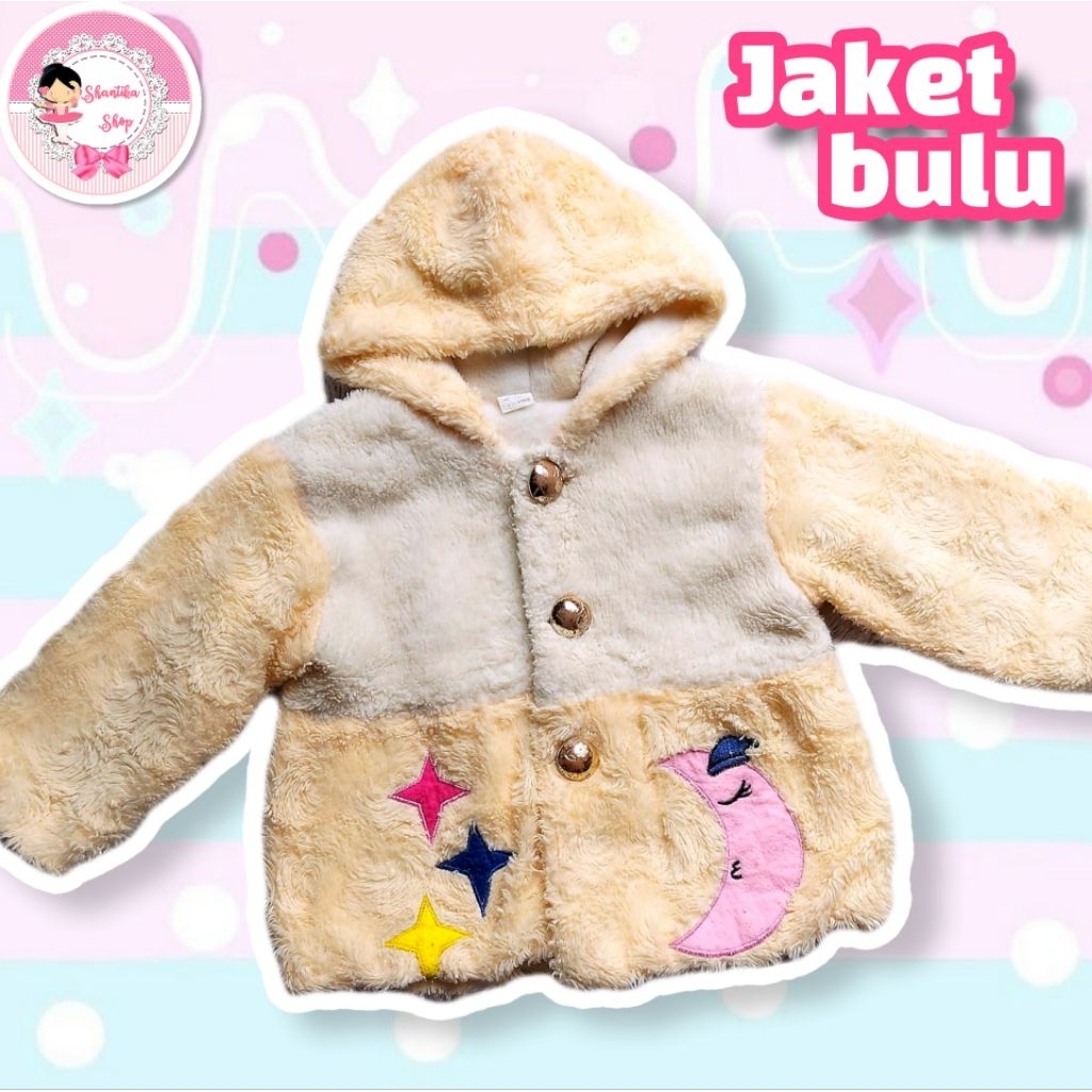 Preloved Jaket Bulu Tebal Anak Perempuan 2-4 Tahun