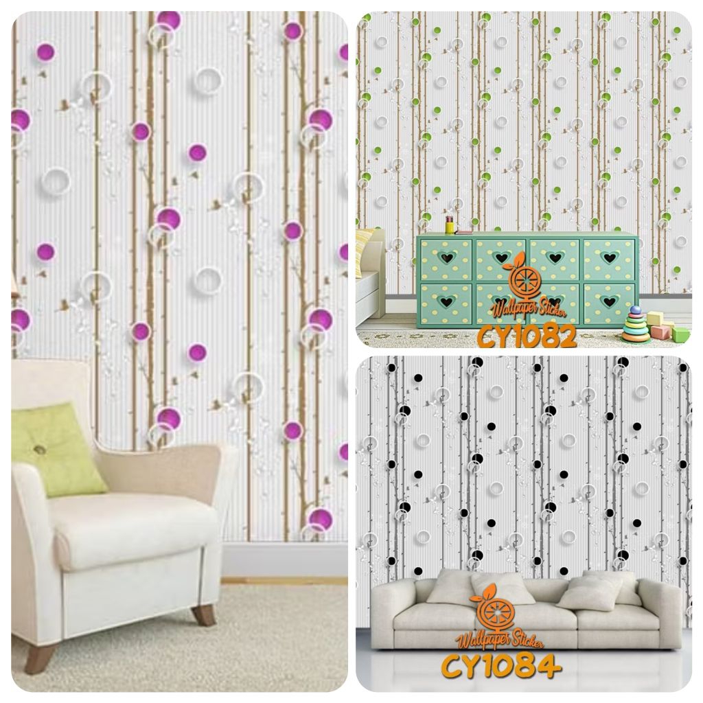 Wallpaper Dinding motif burung hijau bulat Mj store makassar