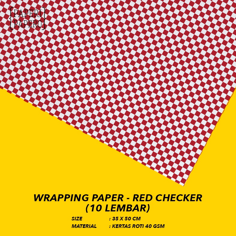 

Wrapping Paper Motif Red Checker - Kertas Bungkus Insert Catur Merah