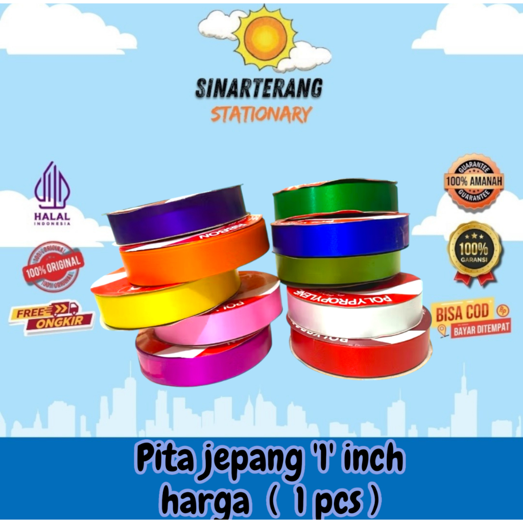 

Pita jepang 1 inch warna warni