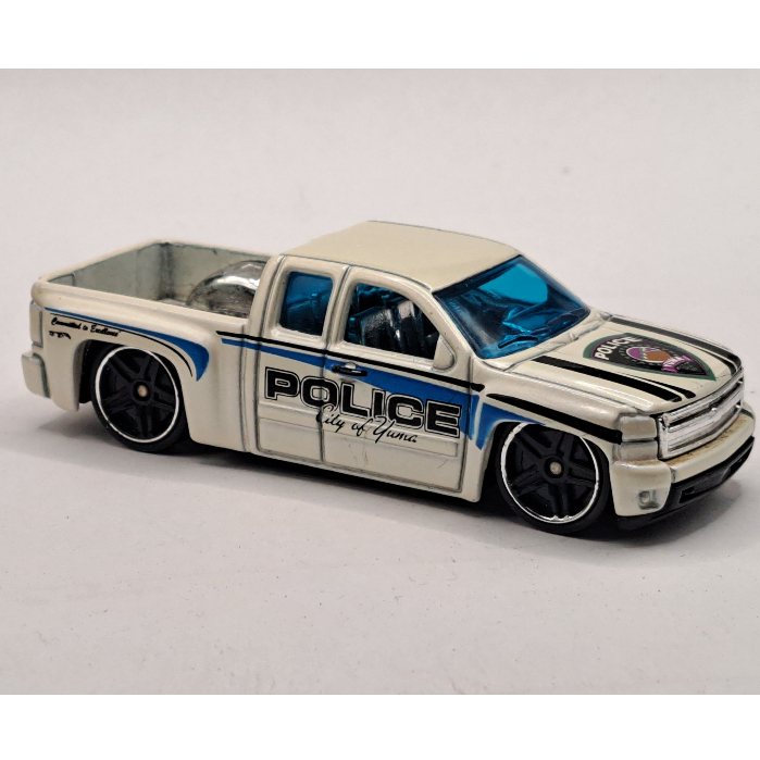 2012 Hot Wheels - Chevy Silverado Police - White - Loose