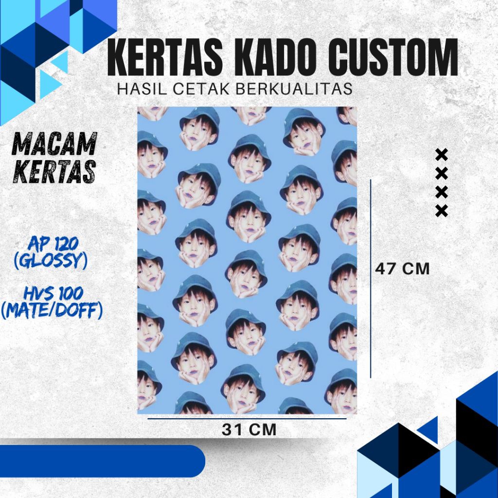 Kertas Kado Custom A3+ | Cetak Foto Sendiri | Kado Unik dan Beda