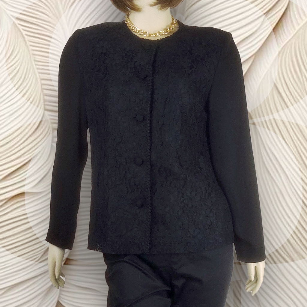 Blouse Brokat hitam BLS02 (tanpa celana) Wanita Atasan Panjang Dewasa Casual