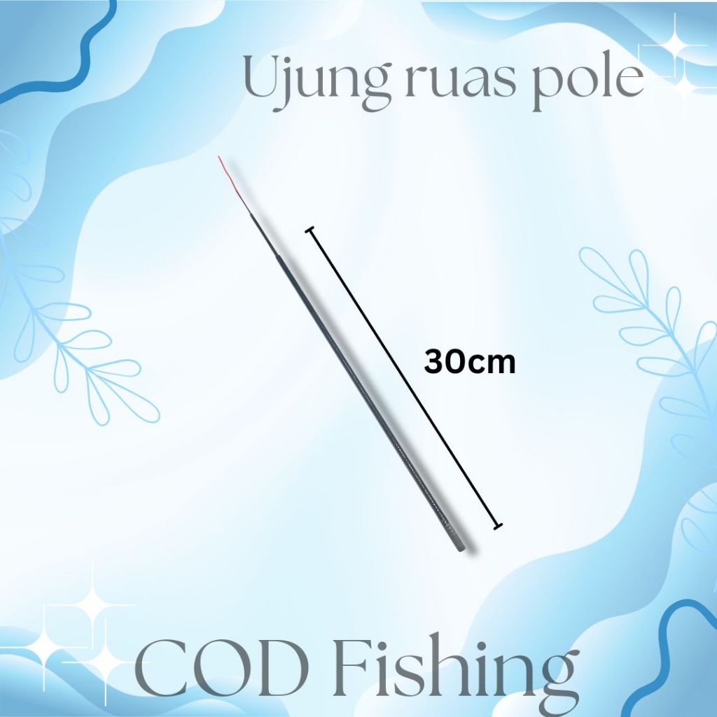 Ujung 3 Ruas Pole Pendek Pancing untuk Tegek Panjang Badan 40cm