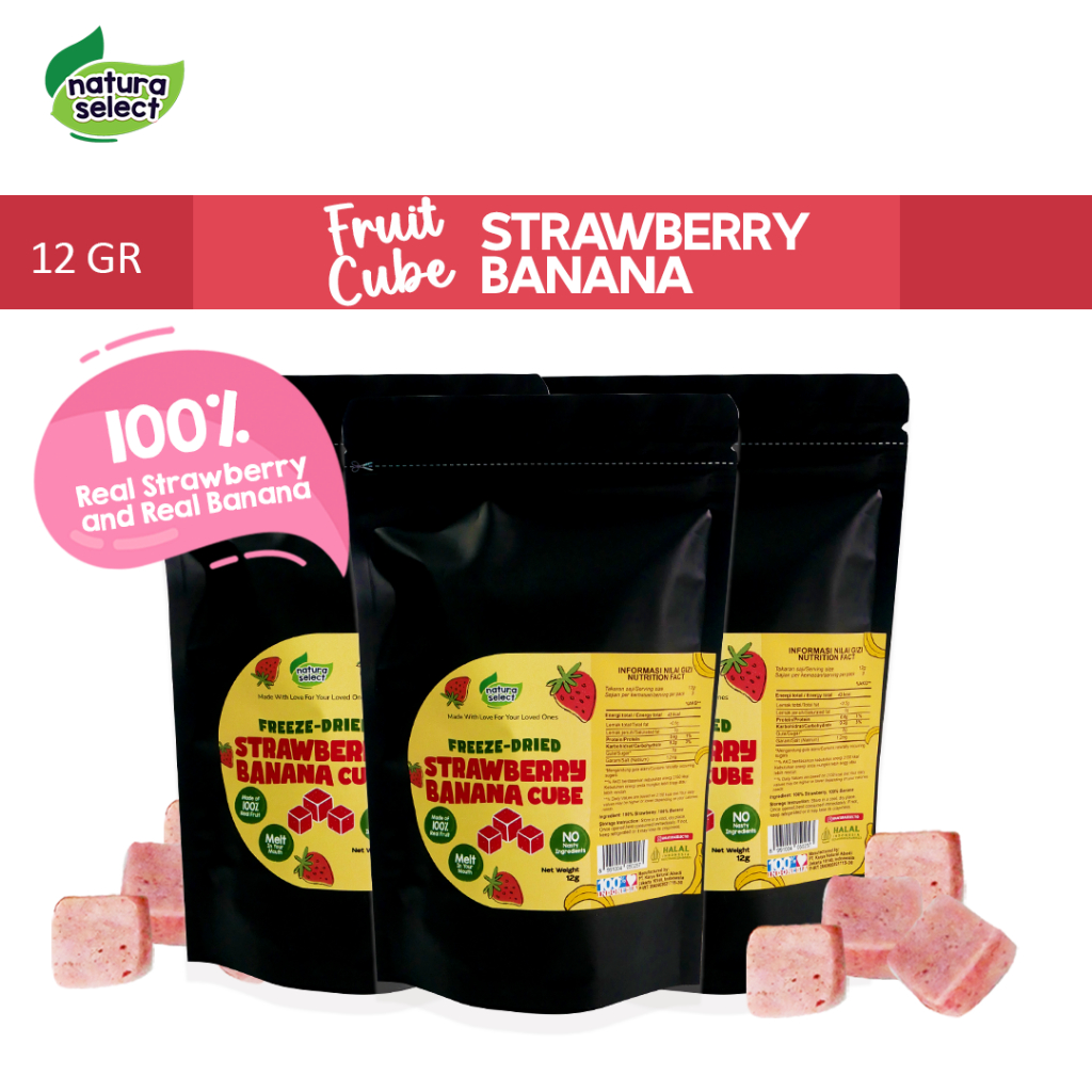 

Natura Select Freeze Dried Strawberry Banana Cube - Healthy Snack / Cemilan Sehat / Low Calorie Diet