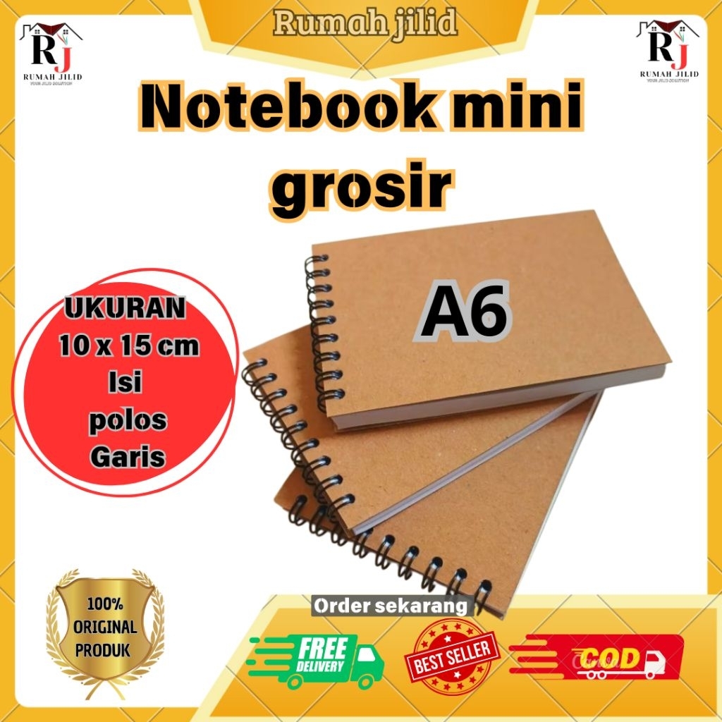 

notebook mini a6 grosir harga satuan cover polos isi garis termurah