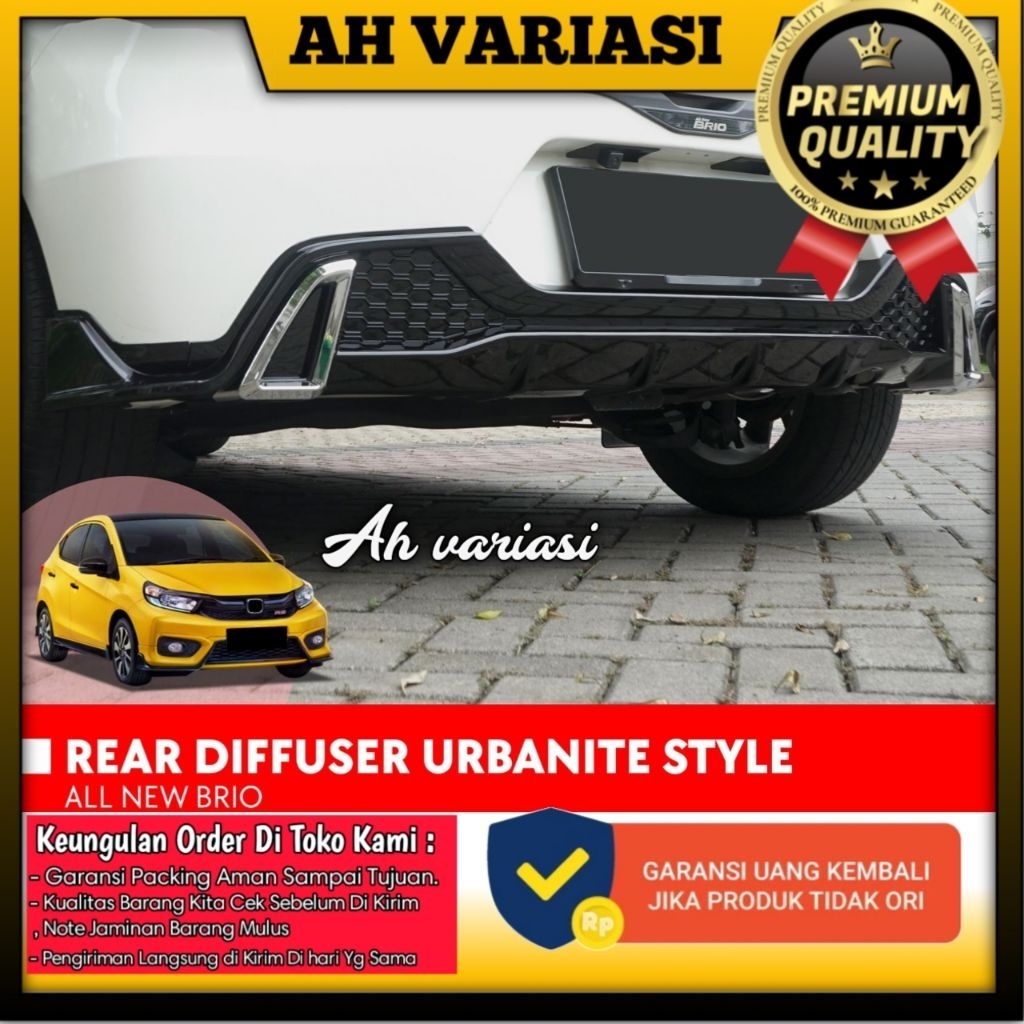 All New Brio 2018-2025 - Difuser Bumper Belakang Urbanite Style All New Brio 2018-2025 Otoproject