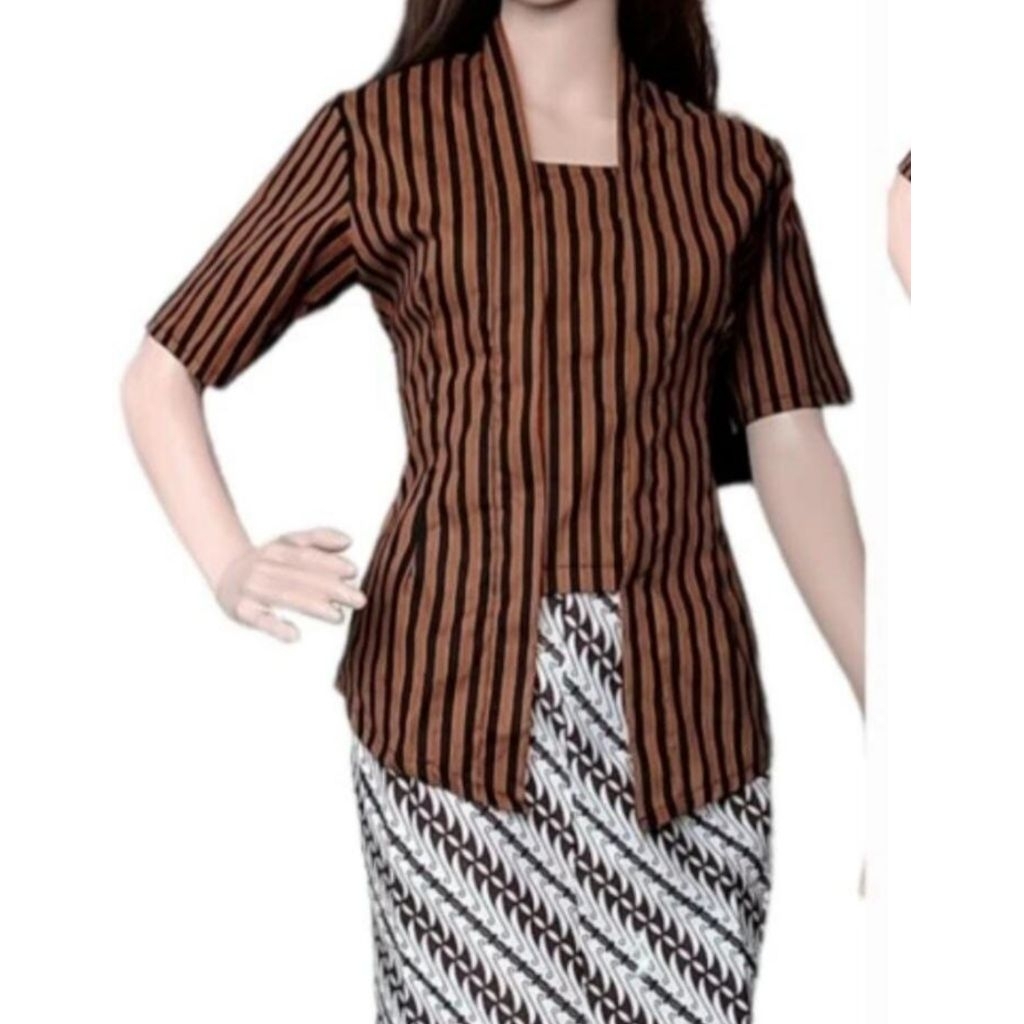 ATASAN KEBAYA LURIK KUTUBARU LENGAN PENDEK DEWASA