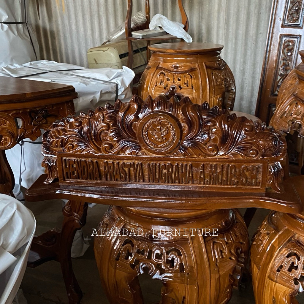 papan nama kayu jati solid custom mana tebal warna jati