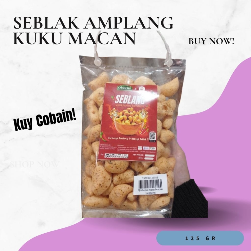 

AMPLANG KUKU MACAN/SEBLANG/KHAS KALIMANTAN TIMUR/PEDAS/125 gr