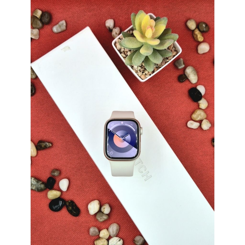 Apple Watch Series 8 41mm Starlight Fullset Baik