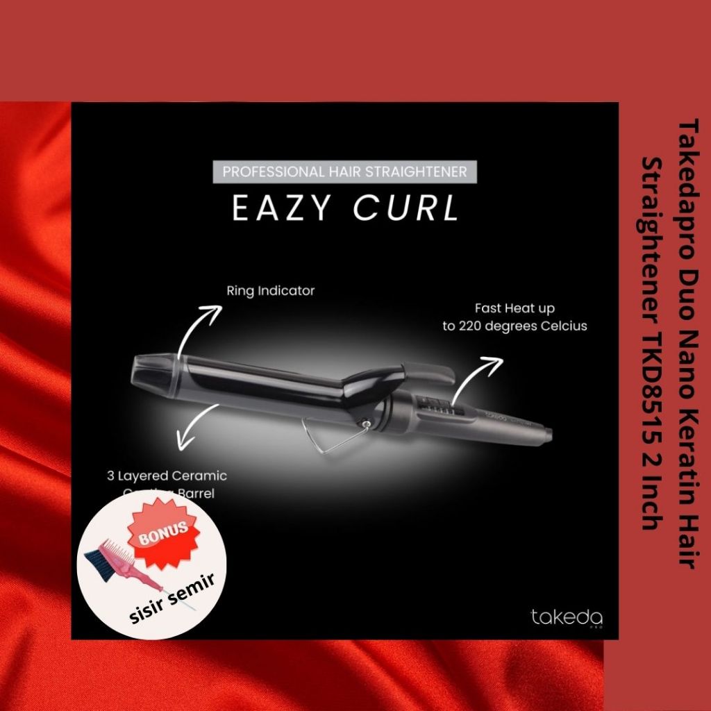 Catok Takeda Pro TKD-8227S32 Eazy Curly 32mm - Curling Iron - Catokan Rambut
