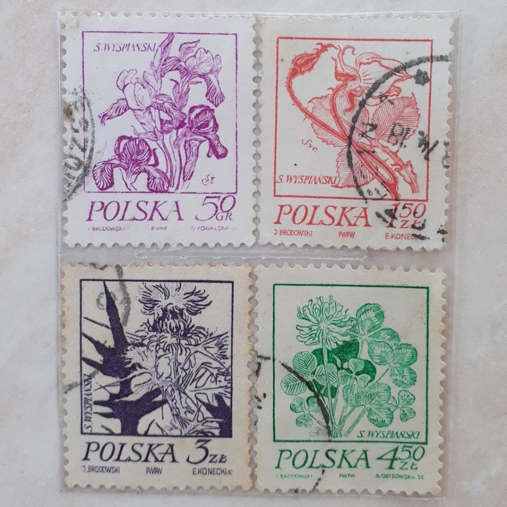 

Perangko Polandia Wyspianski's Flower Drawings Tahun 1974 set 4pcs