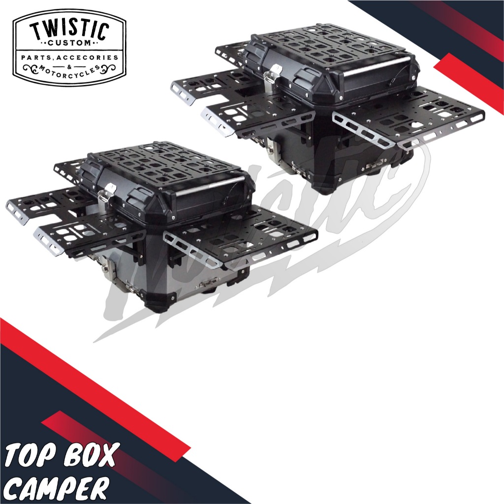 Top Box Pannier Tas Boks Bagasi Box Belakang Touring Camper 45L 45 Liter Motor BMW Himalayan Versys 