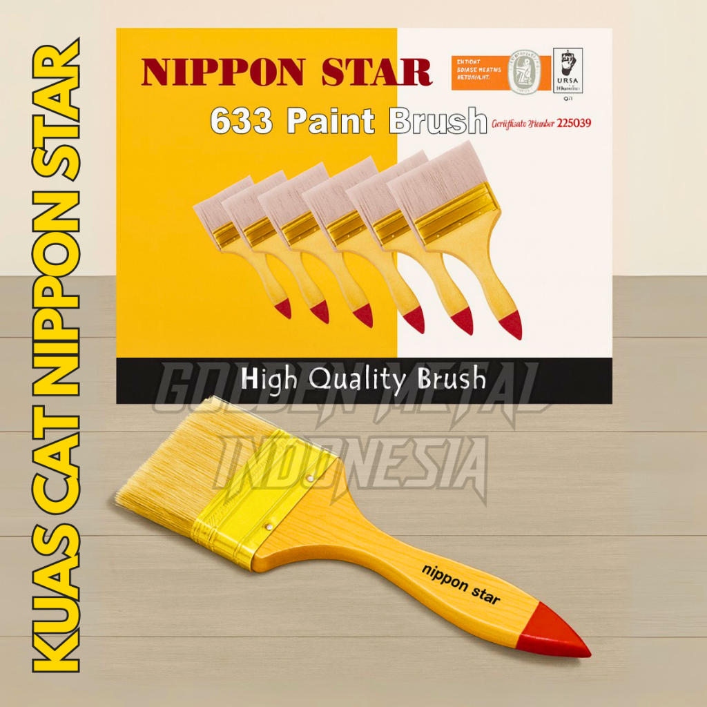 Kuas Cat Gagang Kayu Putih Nippon Star