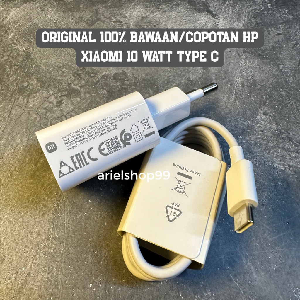 Charger Original 100% Cabutan Hp Xiaomi Type C 10Watt