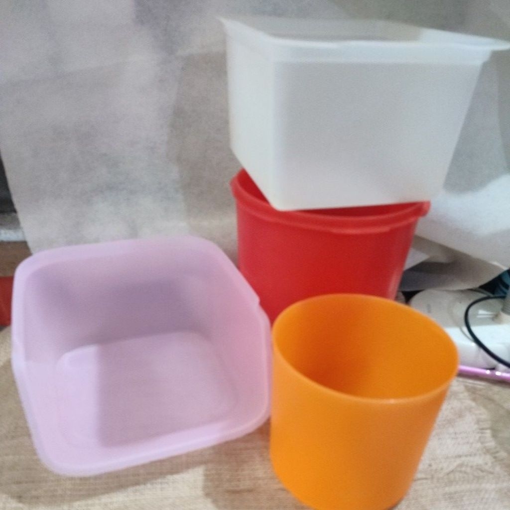 Base kotak makan botol teko toples Tupperware ori second preloved TANPA TUTUP