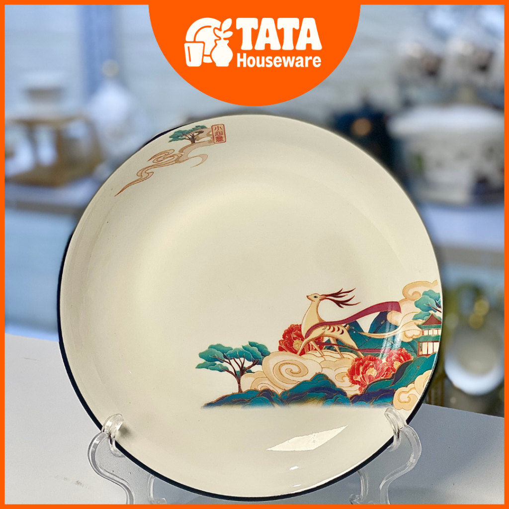 [TATA] Piring Makan Saji Rusa Keramik / Dining Set Keramik Mewah / Peralatan Makan Piring Keramik Bu