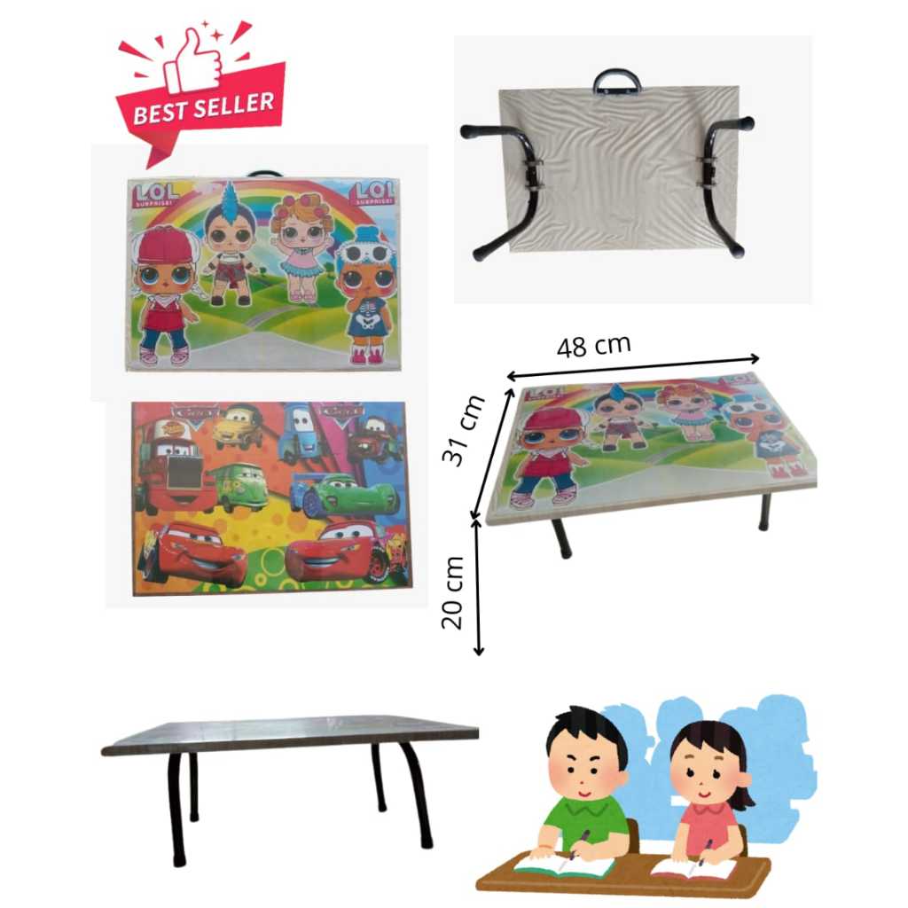 Meja Kotak Karakter Kaki Besi