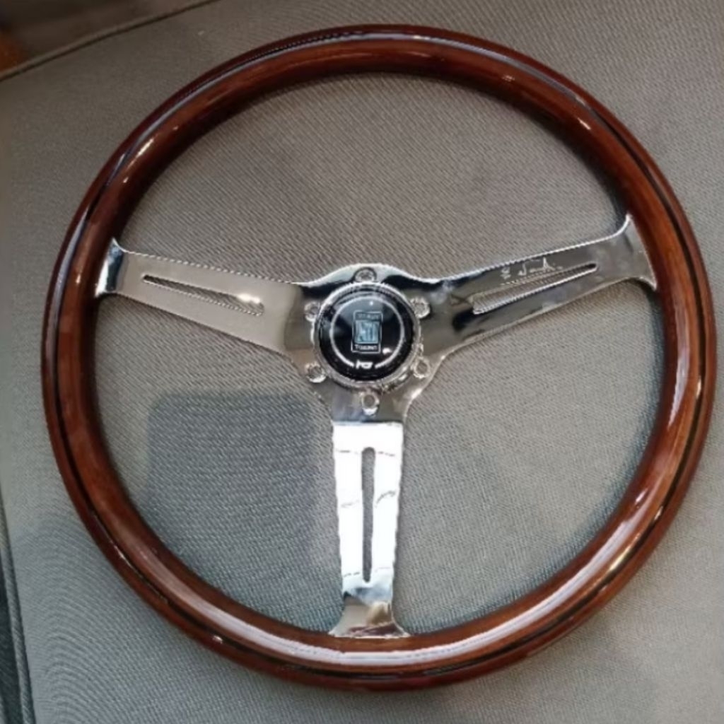 Stir Nardi Wood Chrome Flat - Steering Wheel Nardi Wood 14' Flat - Steer Nardi Wood Chrome