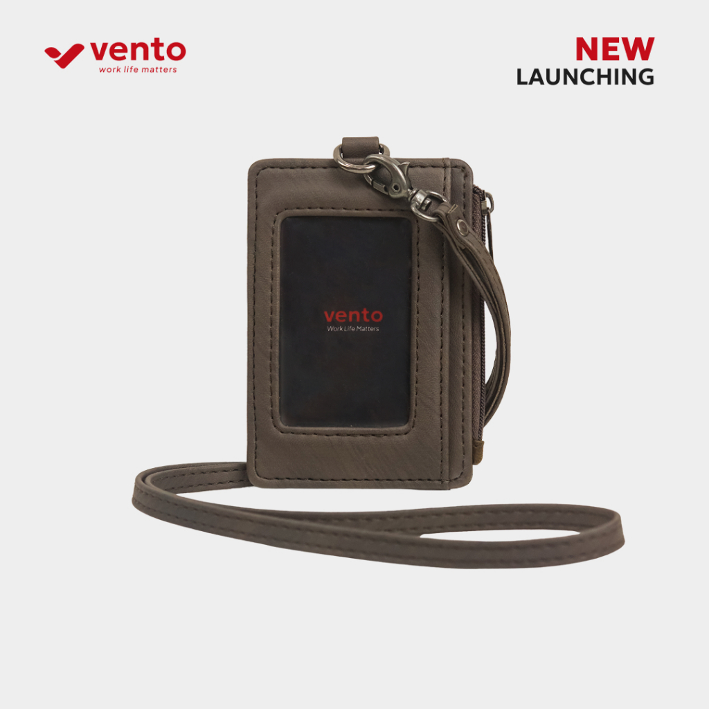 

Vento Molniya Dark Brown - Card Holder Lanyard ID Card Gantungan Name Tag Aesthetic Pria Wanita