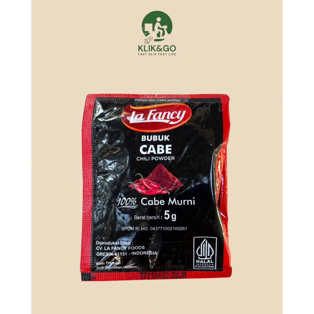 

La Fancy Foods Cabe Bubuk 100% Murni 5 gr - Renteng Bubuk Cabe Bubuk Bumbu Bubuk