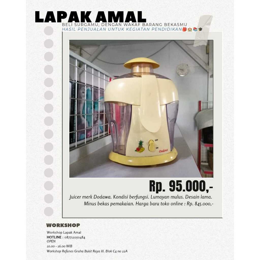 Juicer Bekas Dodawa | Blender Jus Desain Lama Masih Berfungsi | Harga Murah