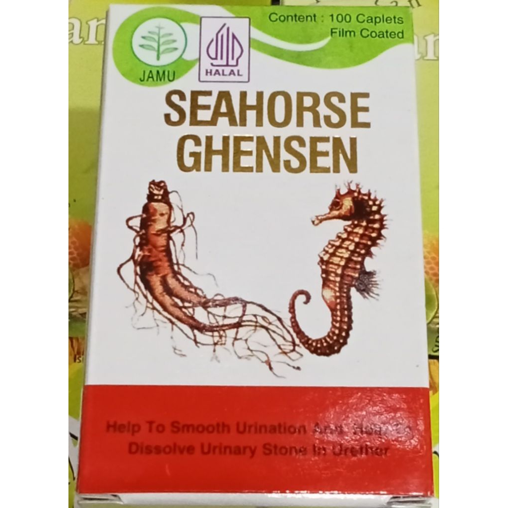 

JAMU SEAHORSE GHENSEN ORIGINAL 100 CABLETS PELURUH BATU URIN