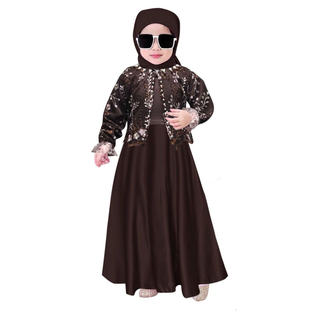 baju gamis anak perempuan 5 tahun terbaru , Evallyn Kids 2-11Tahun , baju brokat anak perempuan
