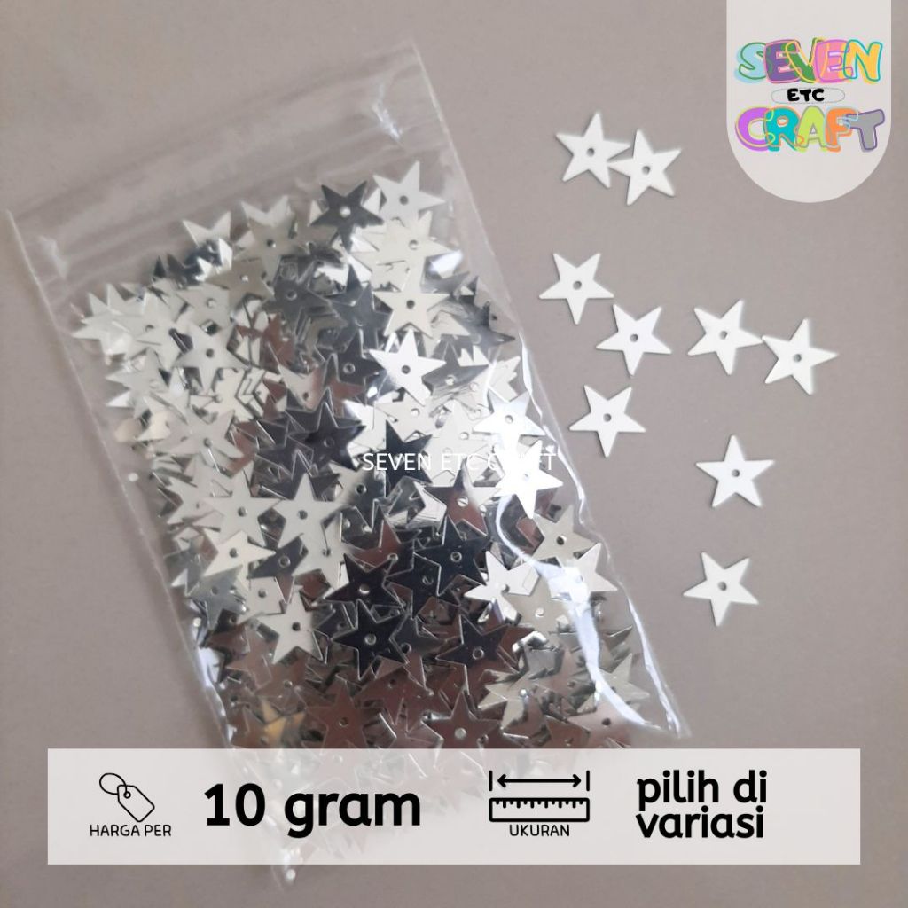 10 gram Payet Ramboci Manik-manik Bintang SILVER