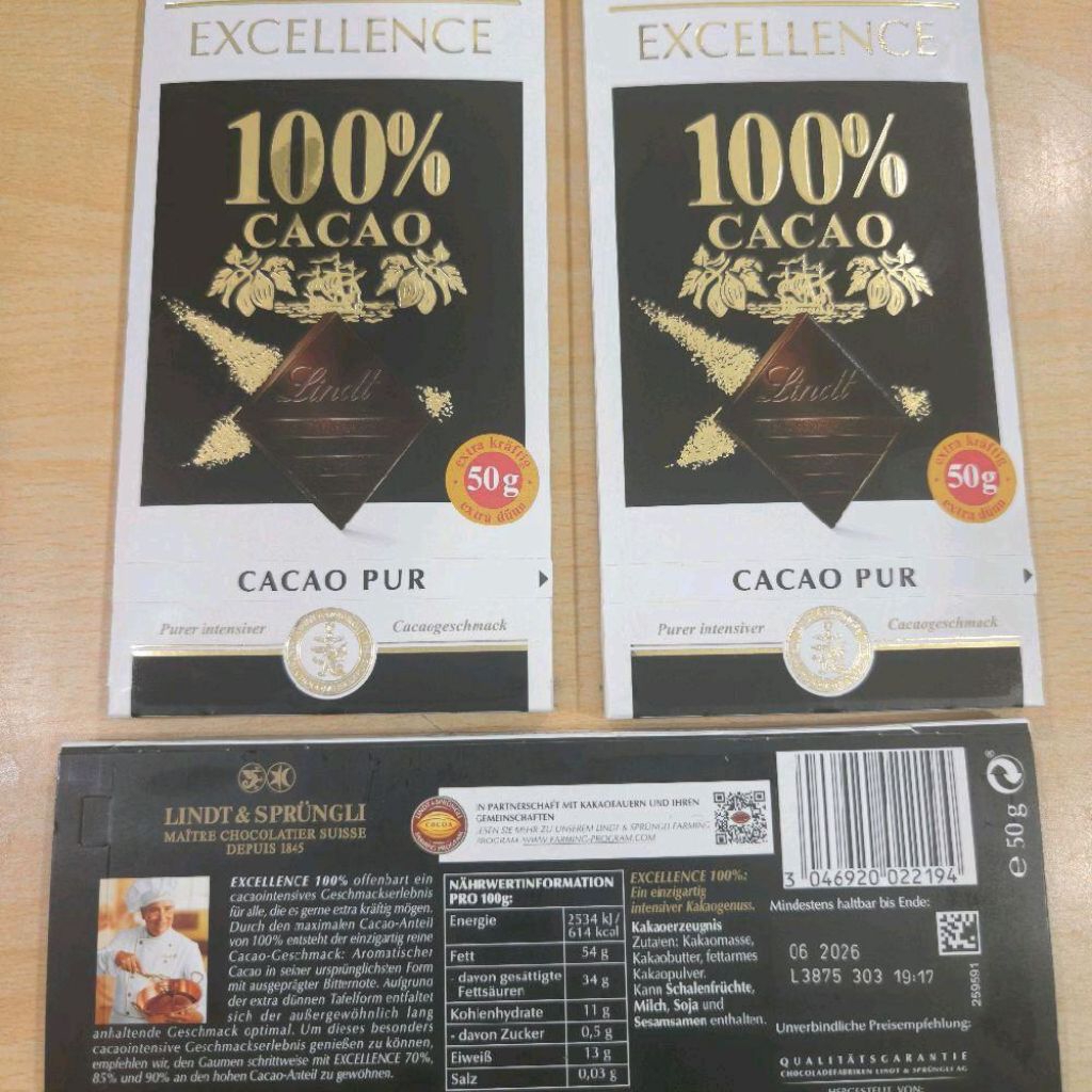 lindt coklat 100%