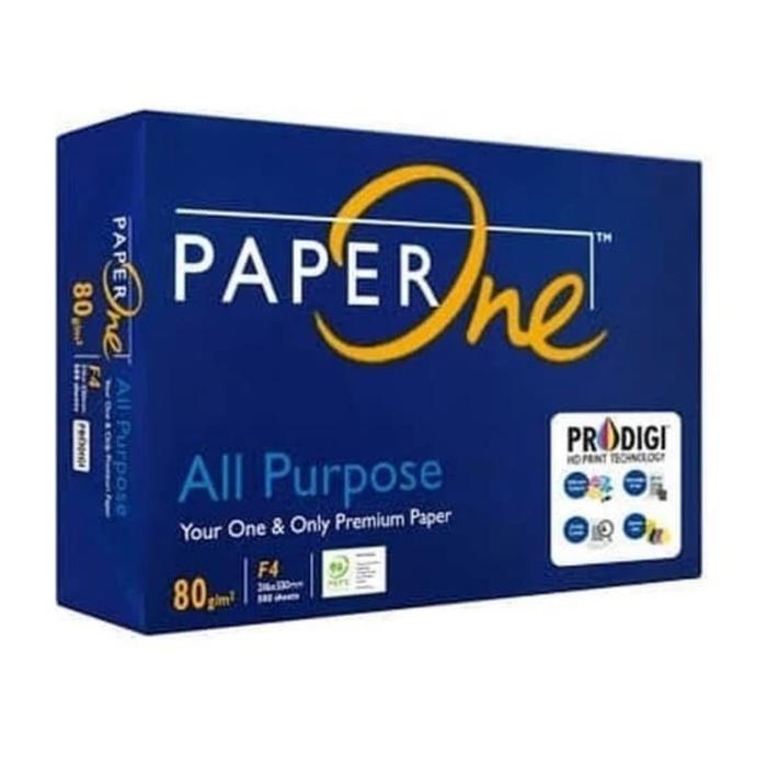 

PaperOne Kertas HVS Folio F4 80gsm – 1 Rim 500 Lembar Kertas Print & Fotocopy