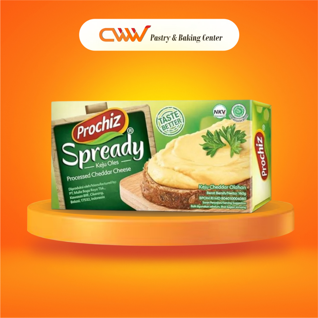 

Prochiz Spready 160g Keju Topping Cheddar Cheese Filling Olesan Spreadable Cemilan Snack Viral
