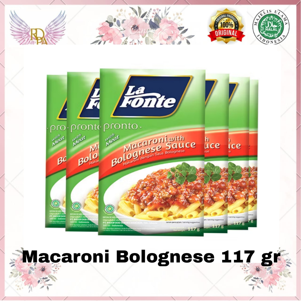 

La Fonte Macaroni Bolognese 117 Gr. La Fonte Spaghetti With Mushroom, Bolognese dan Chicken Sauce