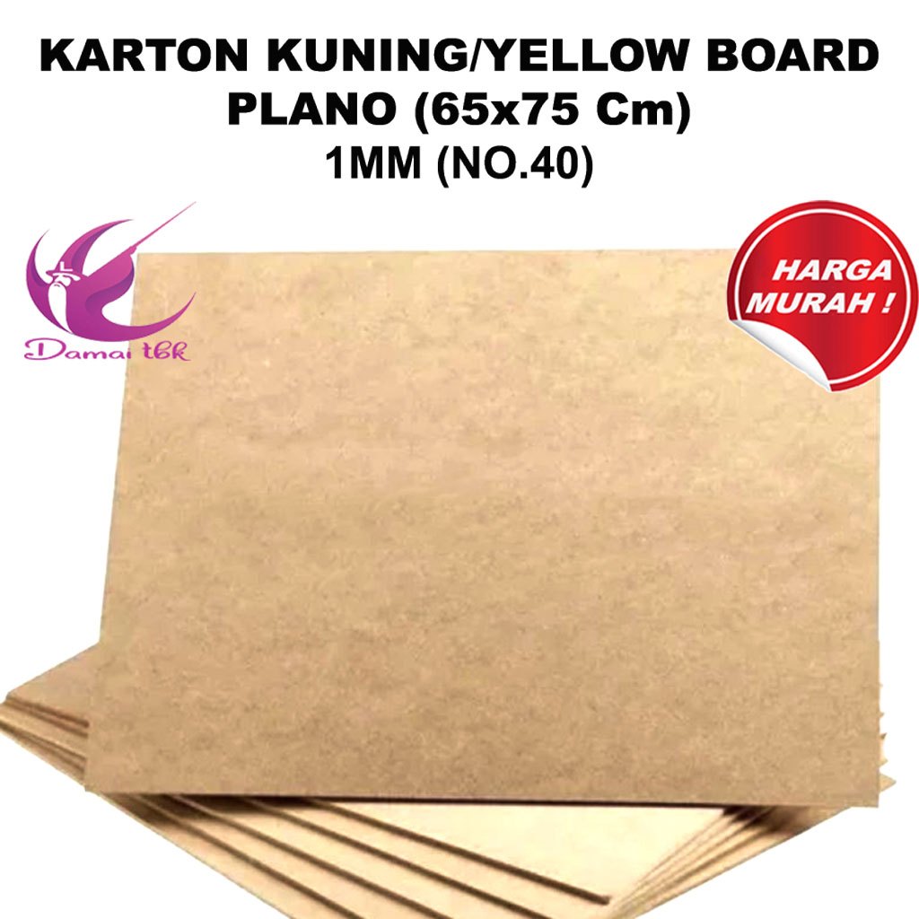 

Karton Kuning 1mm 65x75 cm Ukuran Plano - Yellow Board Plano 1 mm No.40