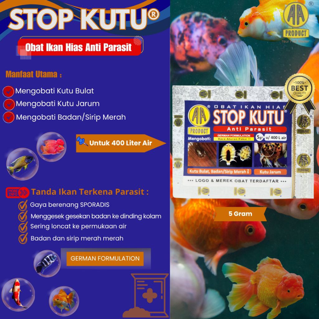 Obat Ikan Hias anti kutu AKARI AA STOP KUTU