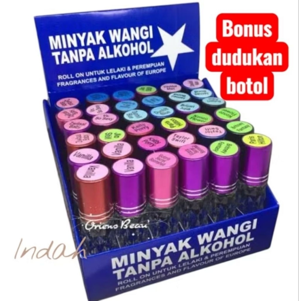 Parfum roll on isi 30ml Free Tatakan Botol