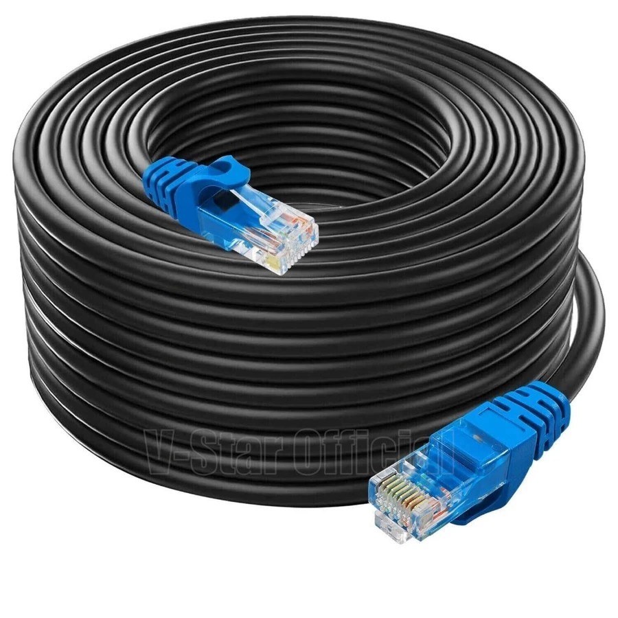 Kabel LAN Wifi 30 Meter Gigabit Outdoor FTP Indihome Biznet - Tahan Hujan, Router Garansi 3 Th Cat-6