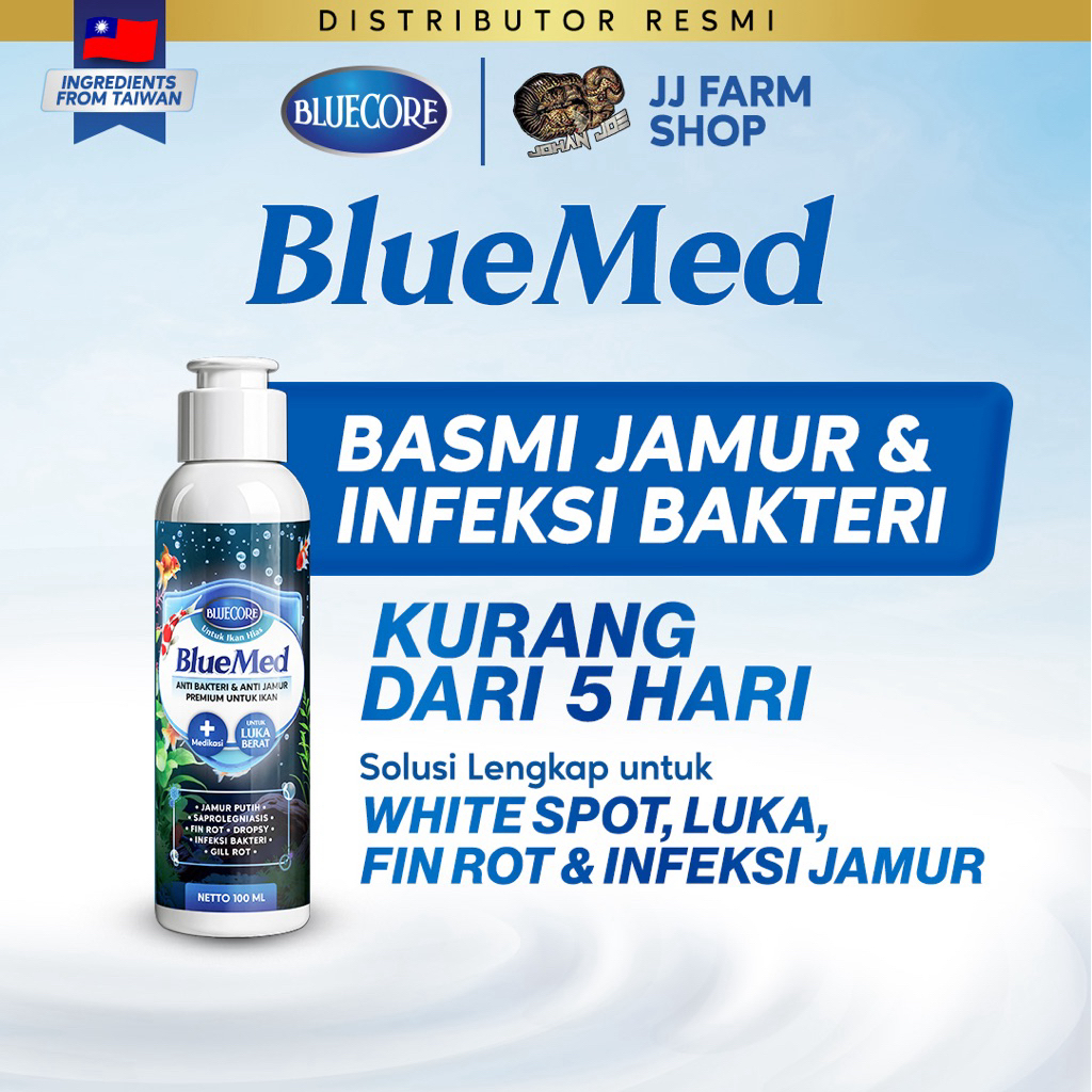 bluecore BLUEMED bluemed obat anti jamur white spot gatal bakteri fin root antibiotik gatal untuk se